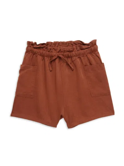 Miles The Label Kids' Little Girl's Solid Shorts In Brown