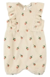 Miles The Label Orange Print Terry Ruffle Romper