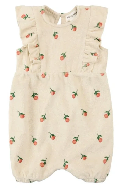Miles The Label Babies'  Orange Print Terry Ruffle Romper
