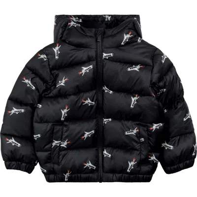 Miles The Label Babies'  Packable Hooded Puffer Jacket In Black