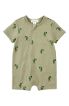 Miles The Label Pickleball Print Cotton Romper In Dusty Green