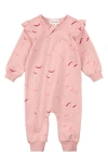 Miles The Label Ribbon Print Zip Romper In Pink