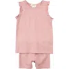 Miles The Label Rose Dot Sleeveless Jersey Shirt & Shorts In Light Pink