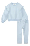 Miles The Label Ruffle Sweatshirt & Leggings Set In Blue