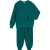 Miles The Label Spruced Up Ottoman Rib Organic Cotton Sweatshirt & Joggers Set In Green