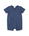 Miles The Label Unisex Miles Basics Short Sleeve Romper - Baby In Blue