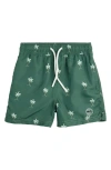MILES BABY MILES BABY KIDS' PALM TREES ON FOREST SWIM TRUNKS