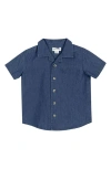 MILES BABY MILES BABY KIDS' SHORT SLEEVE ORGANIC COTTON BUTTON-UP SHIRT