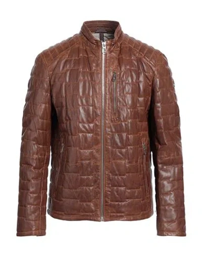 Milestone Man Jacket Brown Size 50 Lambskin