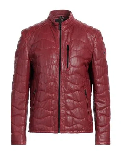 Milestone Man Jacket Burgundy Size 44 Sheepskin In Red