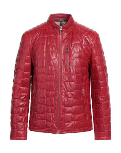 Milestone Man Jacket Red Size 50 Lambskin