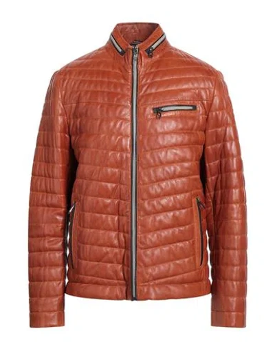 Milestone Man Jacket Tan Size 42 Lambskin In Orange