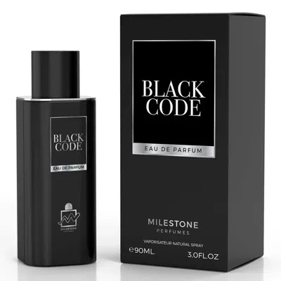 Milestone Men's Black Code Edp Spray 3.0 oz Fragrances 6291108527344
