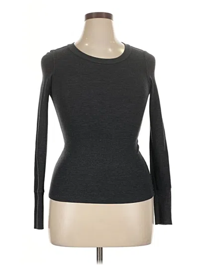 Pre-owned Miley Cyrus & Max Azria Long Sleeve Top Gray Crew Neck Tops