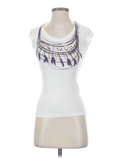 Pre-owned Miley Cyrus & Max Azria Sleeveless Top White Scoop Neck Tops