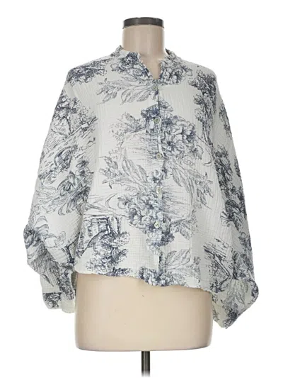 Pre-owned Milio Milano 3/4 Sleeve Blouse In White