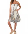 Milio Milano Daisy Strapless Smocked Back Midi Dress In Beige In Neutral