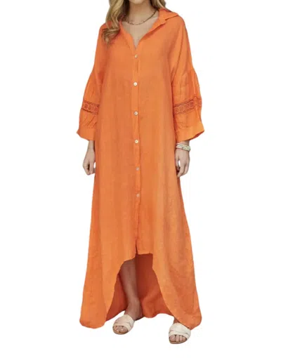Milio Milano Amalfi Linen Dress In Orange