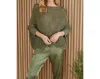 Milio Milano Boatneck Drop Shoulder Long Sleeve Sweater In Army Green