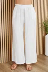 Milio Milano Cotton Gauze Drawstring Wide Leg Pants In White In White