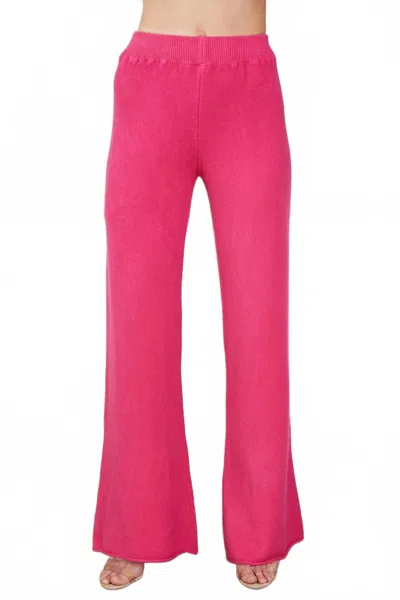 Milio Milano Cozy Knit Flared Pants In Hot Pink