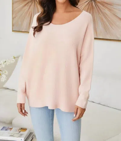 Milio Milano Crew Neck Long Sleeve Sweater In Pink