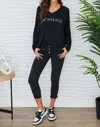 Milio Milano Crinkle Button Fly Jogger In Black