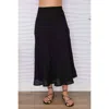 Milio Milano Crinkle Linen Midi Skirt In Black
