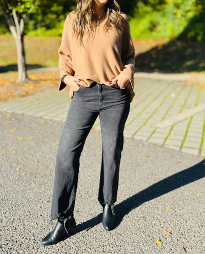 Milio Milano Drapy Ribbed Knit Sweater In Caramel