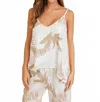 Milio Milano Hawaiian Print Linen Tank Top In White / Beige In Neutral
