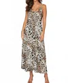 Milio Milano Italian Leopard Print Slip Dress In White Multi In Animal Print