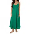 Milio Milano Italian Linen Full Length Slip Dress In Green In Green