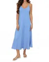 Milio Milano Italian Linen Full Length Slip Dress In Sky Blue In Blue