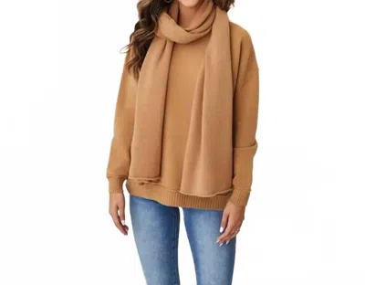 Milio Milano Italian Viscose Cozy Scarf In Camel In Brown