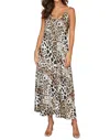 Milio Milano Italian Viscose Maxi Dress In Leopard In Multi