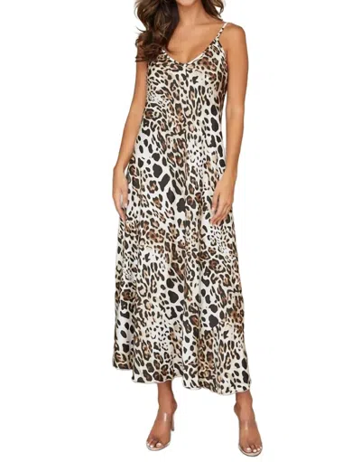 Milio Milano Italian Viscose Maxi Dress In Leopard In Multi
