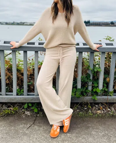 Milio Milano Italian Wide Leg Pants In Beige