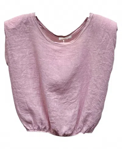 Milio Milano Linen Cropped Blouson Top In Blush Pink In Neutral