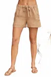 Milio Milano Linen Drawstring Shorts In Camel In Brown