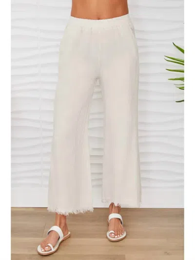 Milio Milano Linen Pant Fringe Hem In Beige In Neutral