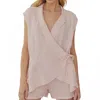Milio Milano Linen Wrap Top In Pink In Pink
