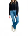 Milio Milano Long Sleeve Crop Sweater In Black
