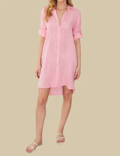 Milio Milano Margot Linen Dress In Candy Pink