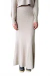 Milio Milano Ribbed Knit Maxi Skirt In Beige In Multi
