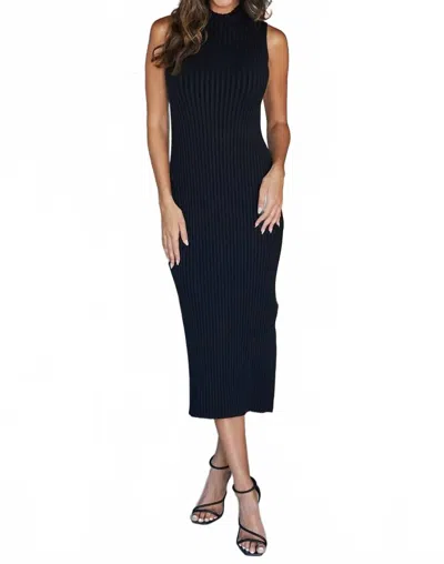 Milio Milano Ribbed Midi Dress In Black