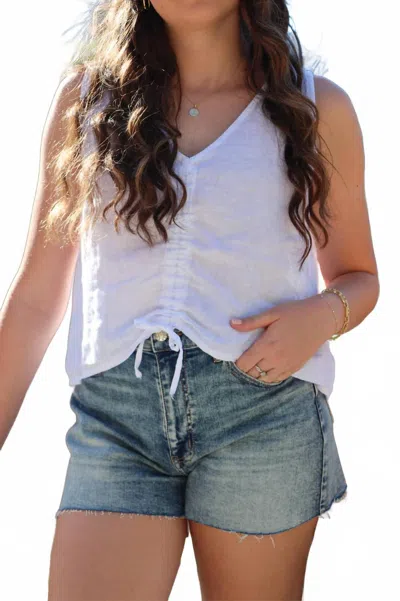 Milio Milano Rouched Crop Top In White