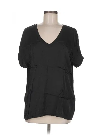 Pre-owned Milio Milano Short Sleeve Top Black V Neck Tops