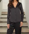 Milio Milano Silky Button Down Shirt In Black In Black