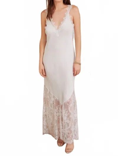 Milio Milano Silky Lace Maxi Dress In Beige In Neutral