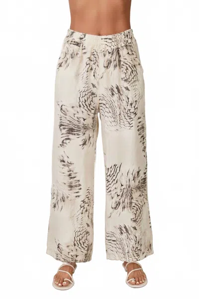 Milio Milano Snake Skin Print Wide Leg Pant In Beige In Multi
